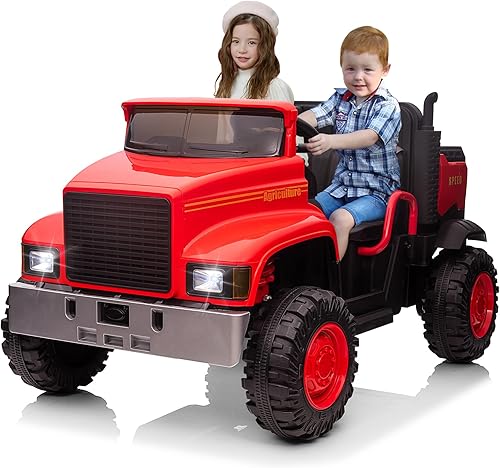 GAOMON Auto de paseo para niños, auto de bebé con control remoto, vehículos UTV eléctricos con cama volquete, 24 V 4WD Power Ride en motores de 4 x