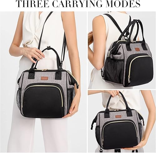 Vista 25 de MCBD Lonchera térmica para mujer, bolsa grande de 3 vías de transporte, mochila enfriadora reutilizable a prueba de fugas con correa ajustable