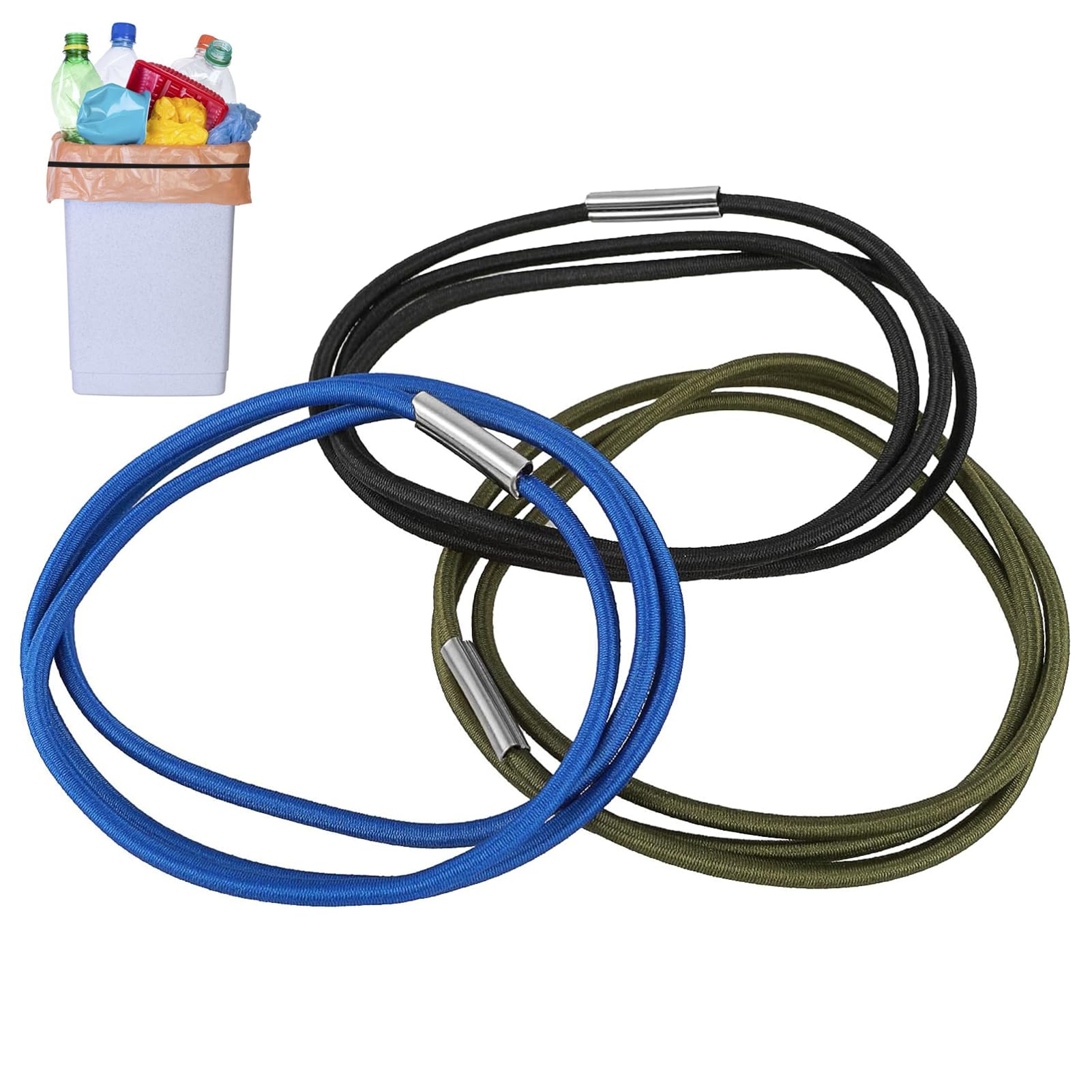 3 Pcs Trash Can Rubber Bands Set, Practical Trash Can Rubber Bands, Large Elastic Bands 13 to 30 Gallon, Large Elastic Bands Heavy Duty for Home Office School