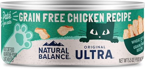 Natural Balance Original Ultra Grain Free Adult Wet Canned Cat Food, Chicken Recipe, 5.5 Ounce (Pack of 24)
