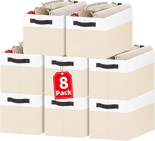 Miniatura 15 de Criusia Paquete de 4 Organizadores de Ropa de Bebé, Cestas de Almacenamiento de Tela Plegables con Asas, Contenedores de Almacenamiento sin Olor