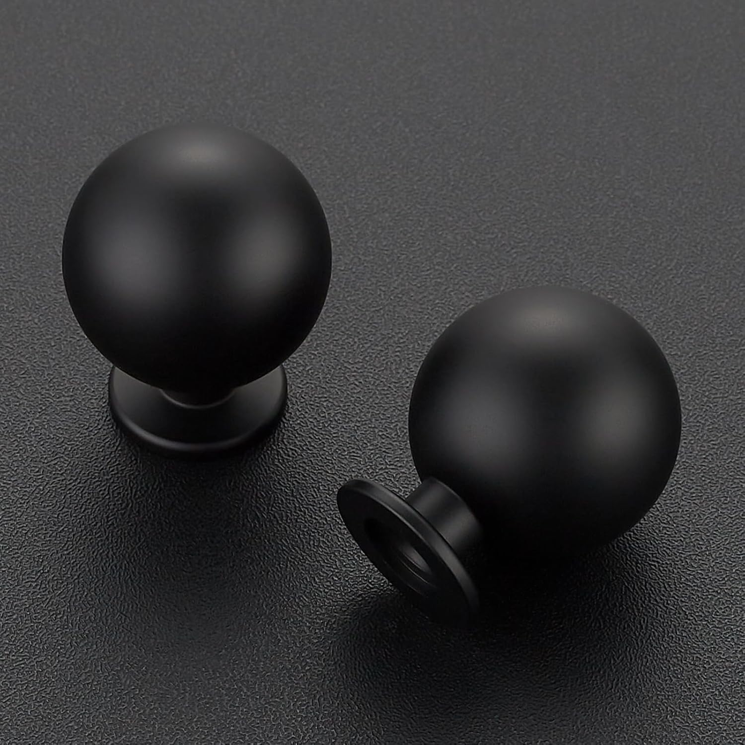 24 Pack Black Cabinet Knobs, Round Ball Drawer Knobs for Cabinets and Dressers, 1" Diameter