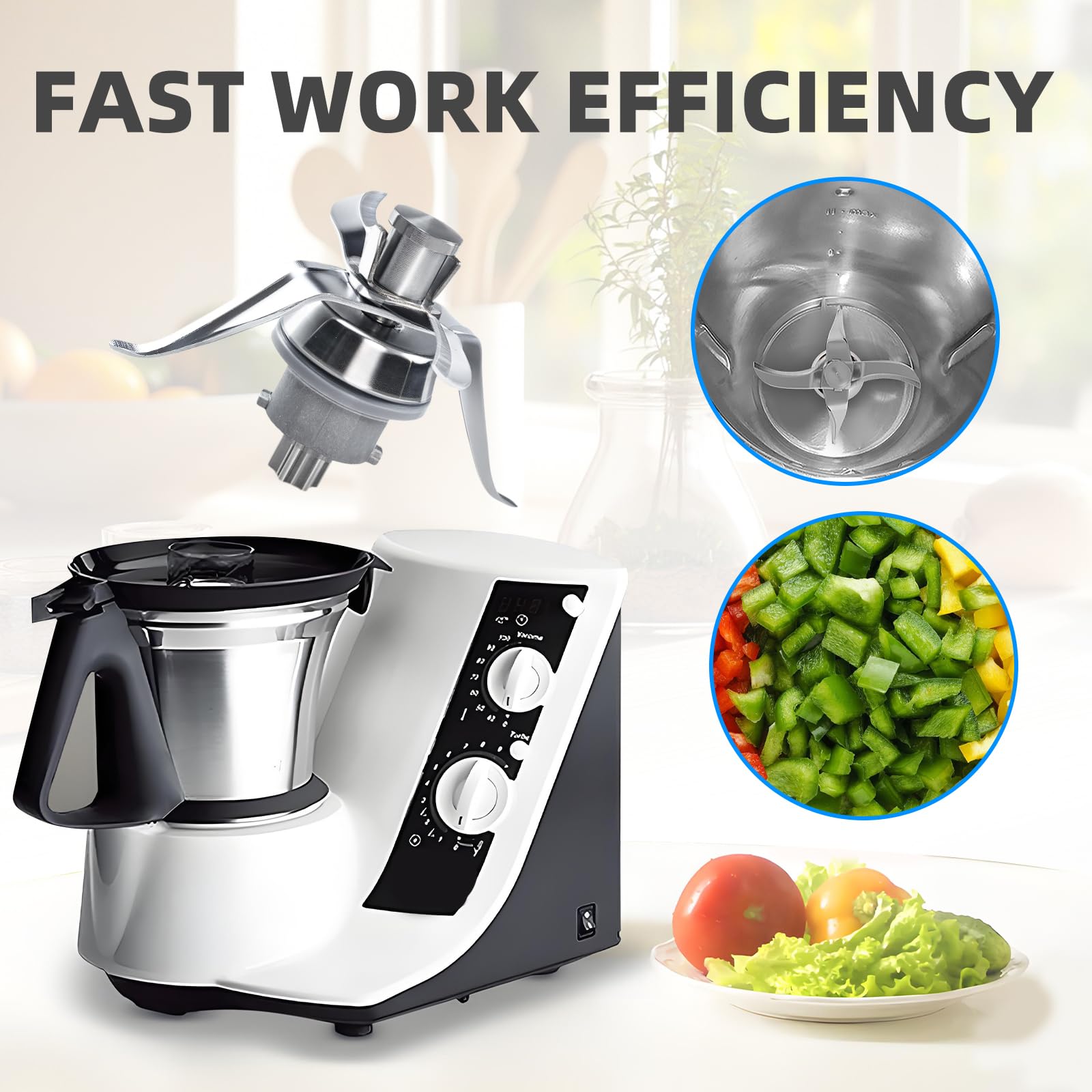 Nóż miksera do Thermomix TM21, nóż ze stali nierdzewnej, zamiennik do robota kuchennego, wymienne ostrze miksera, trwałe akcesoria zamienne do ostrza (TM21)