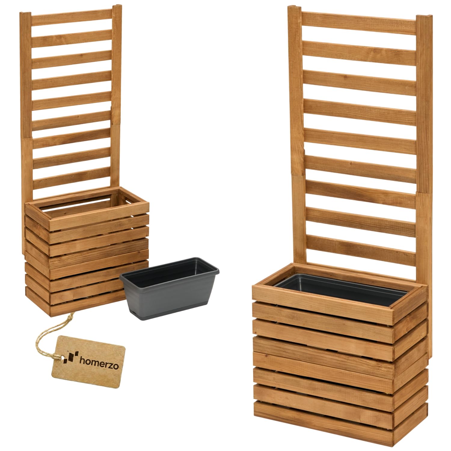 Blumenkasten Holz Rankgitter 45x23x117cm - Balkonkasten