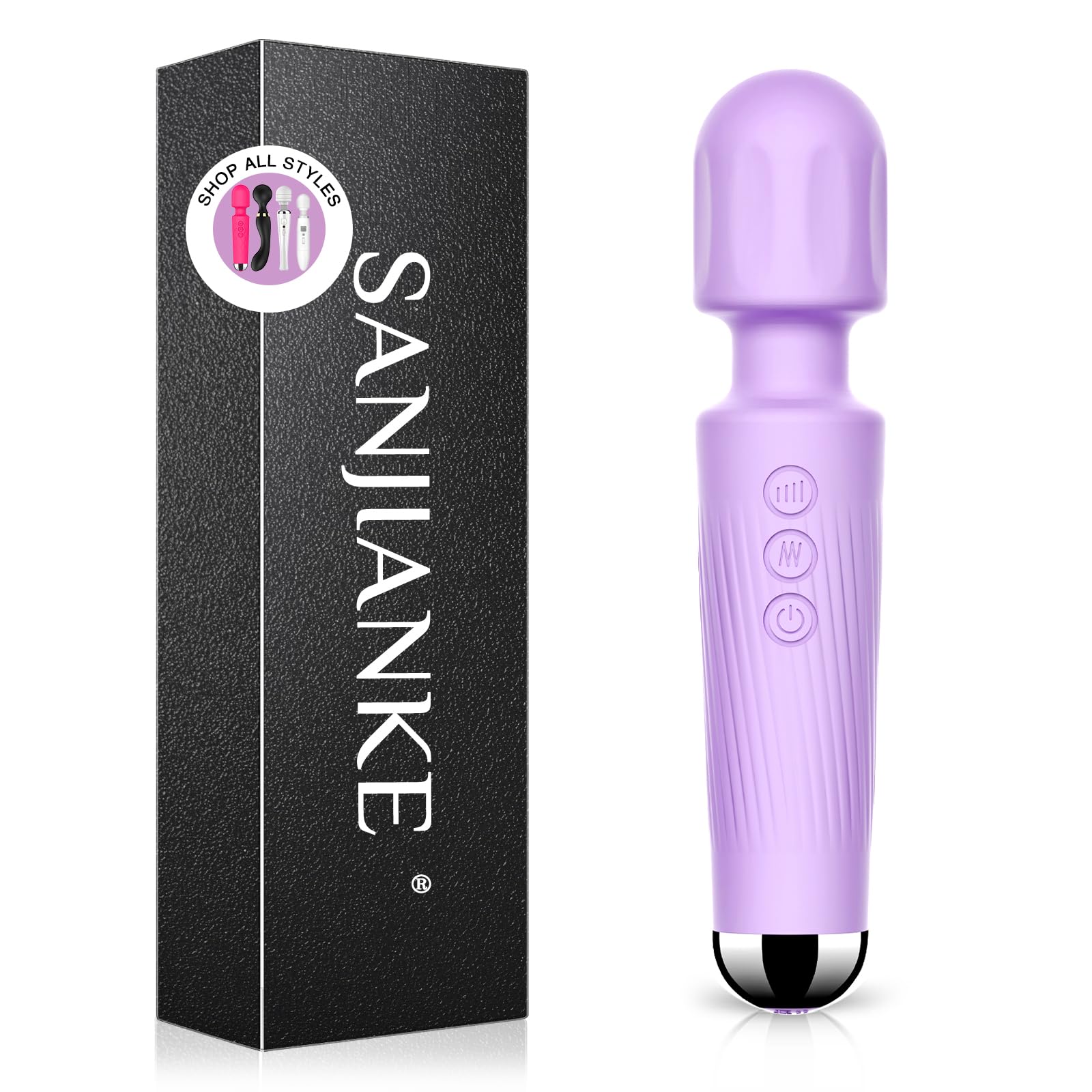 Vibrator Wand,Adult Sex Toy Wand, G Spot Dildo, Clit Vibrator, Sex Vibrators,Clitoris Stimulation,with 8 Speeds & 20 Patterns,Fully Waterproof,Vibrating Wand for her Pleasure (Rose Red): Large Light purple