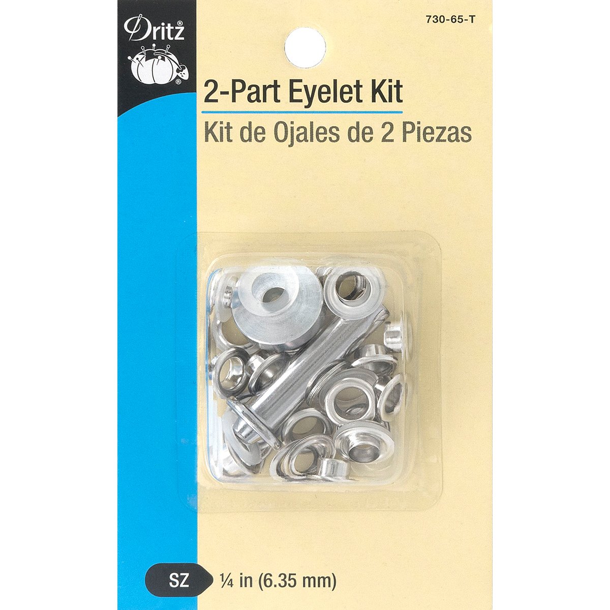 Dritz Eyelet Kit, Nickel, 1/4-Inch