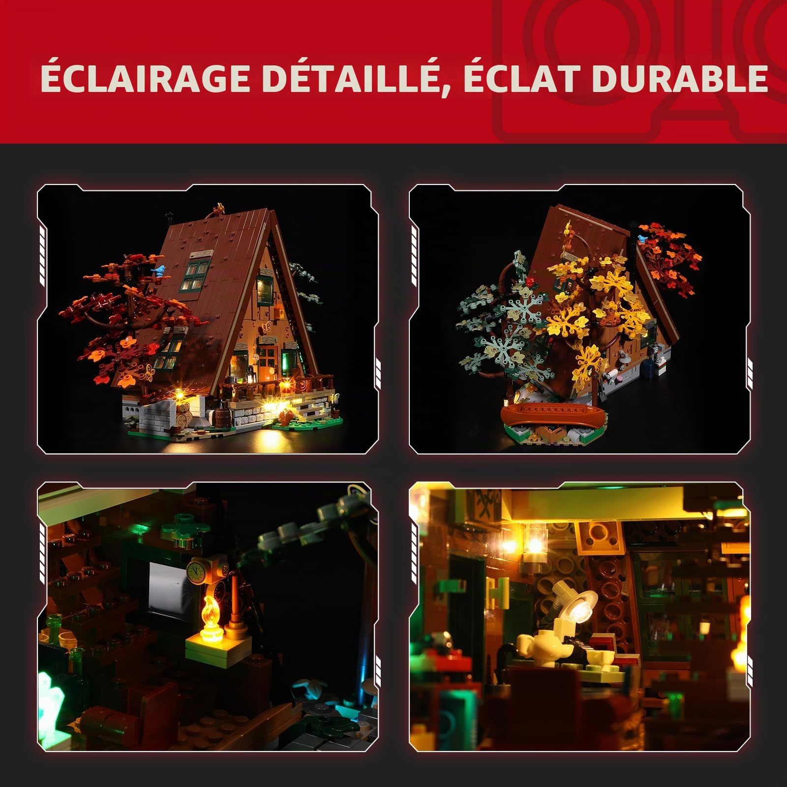 BRIKSMAX Kit d'éclairage LED pour Lego Ideas Cabane en A (Upgrade-Version) - Compatible avec Lego 21338 Building Blocks Model- Non inclus le jeu Lego