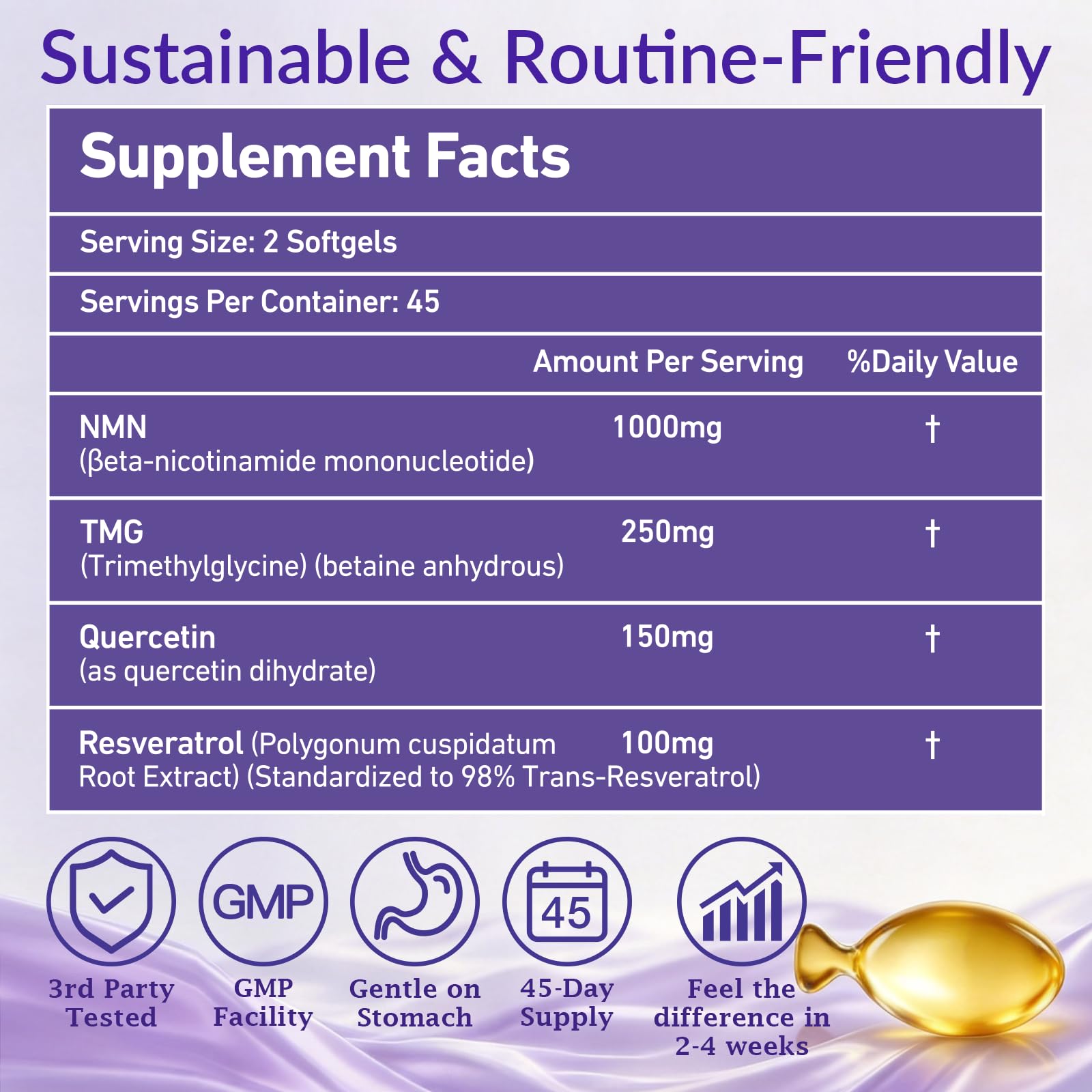 NMN Supplement Softgels, 4-in-1 NMN Beta 1000mg w. Quercetin TMG Resveratrol Astaxanthin for Anti Aging Energy & Immune Support, NMNH Alternative Liposomal High Absorption — Amazon image 8