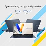 ASUS Vivobook 15 Mince & Ordinateur portable léger, 15.6” Complet HD écran tactile, Intel Core 5-120U, 16GB RAM, 512GB SSD Stockage, Wi-Fi 6, Empreintes digitales, Bleu silencieux, X1504VAP-AS51T-CA