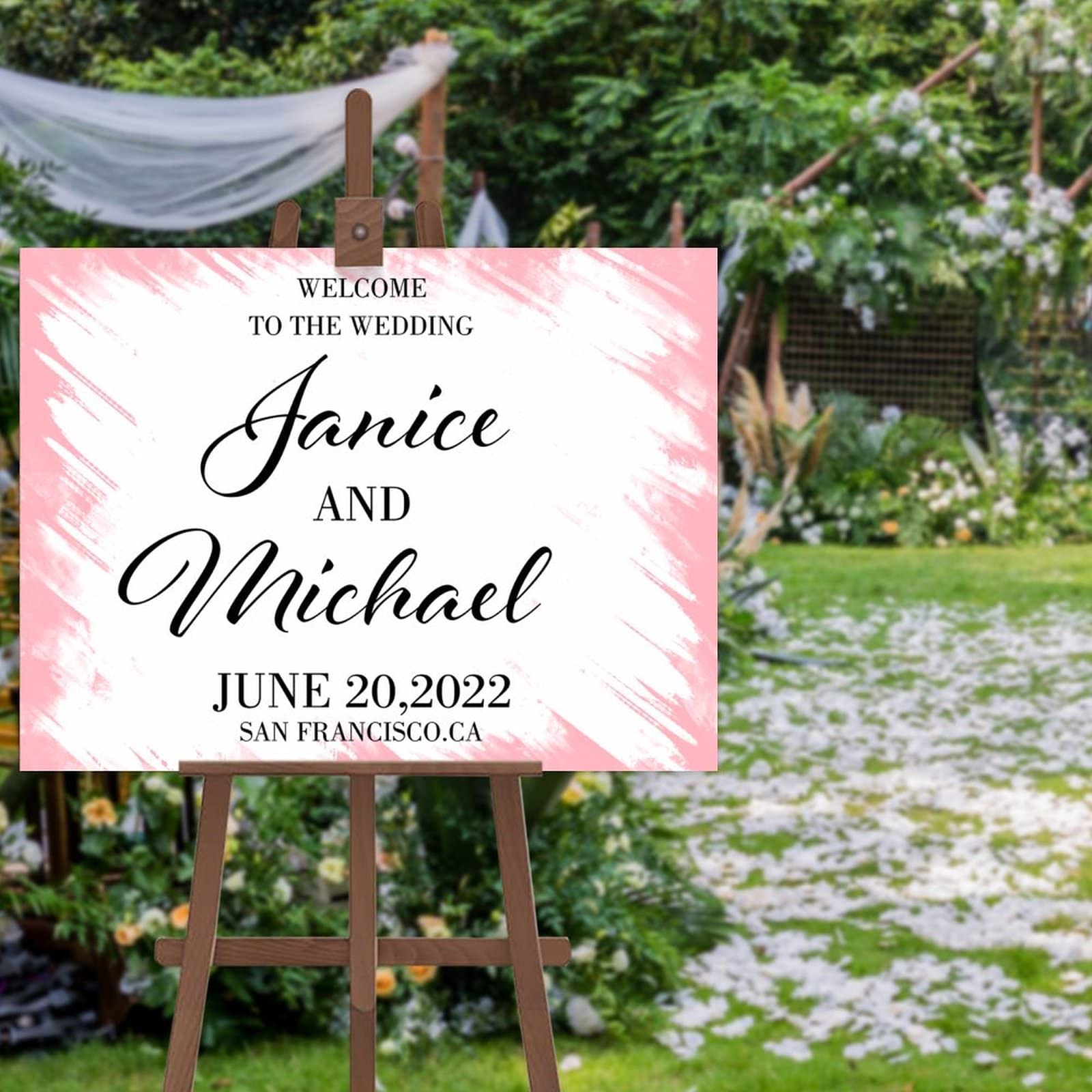 Panneau de bienvenue personnalisé mariage avec noms pour guider vos invités