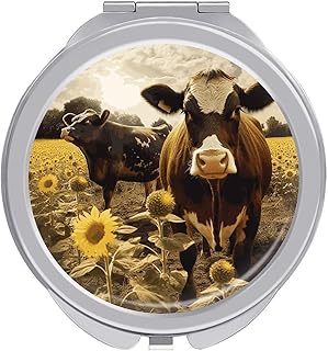 Espejo compacto 3D de vaca marrón con diseño ...