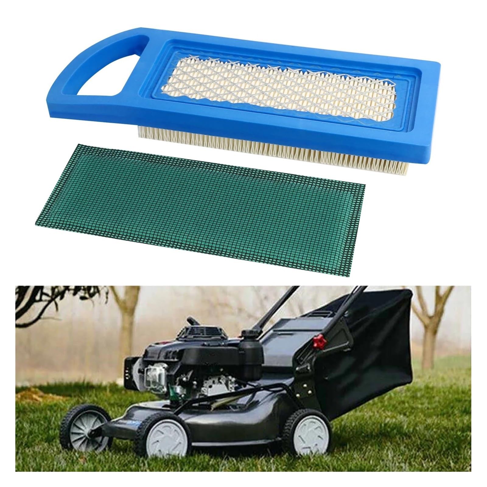 Filtro de aire Filtro de combustible Juego De 2 Filtros De Aire Y Prefiltro Para Cortacésped 697153 795115 697634 698083 697015 Piezas De Limpiador De Aire(4 PCS)