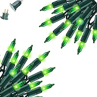 Vista 14 de Dazzle Bright Mini cadena de luces azules de Navidad, 20 pies, 100 luces incandescentes impermeables enchufables, decoraciones de Navidad