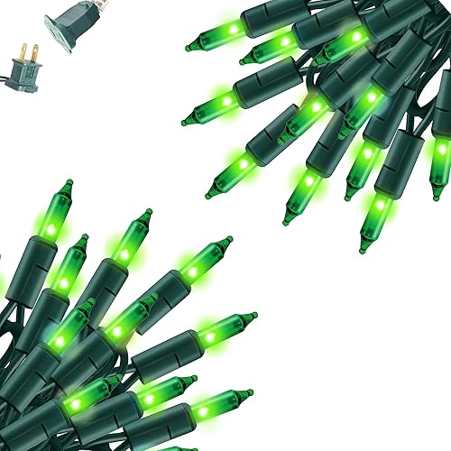 Vista 14 de Dazzle Bright Mini cadena de luces azules de Navidad, 20 pies, 100 luces incandescentes impermeables enchufables, decoraciones de Navidad