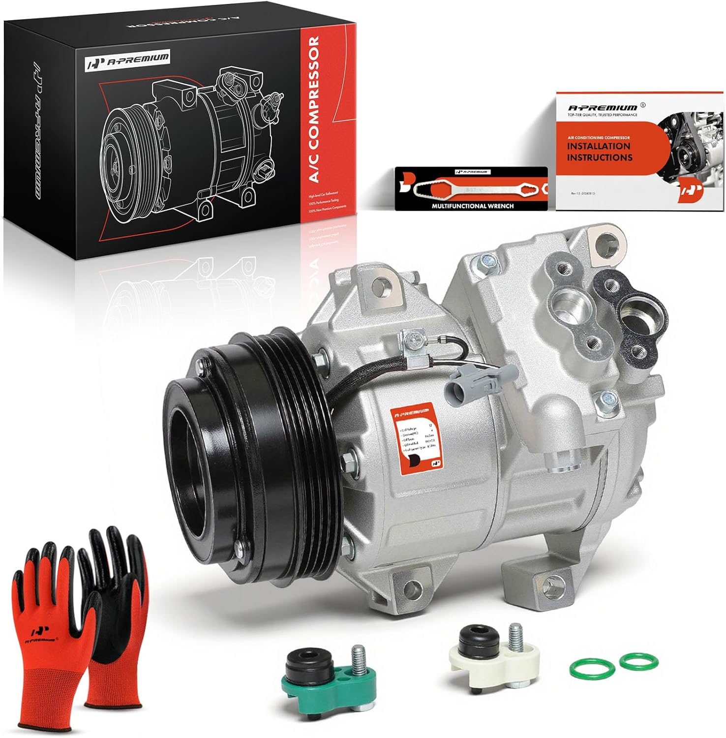 A-Premium A/C Compressor with Clutch Compatible with Suzuki Grand Vitara 2.7L 2007-2008