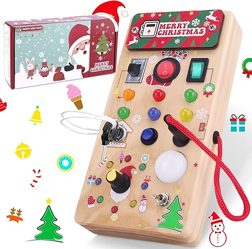 wakelnsa Montessori - Tablero de trabajo LED para niños pequeños regalo de Navidad y cumpleaños para niños y niñas tablero sensorial para bebés