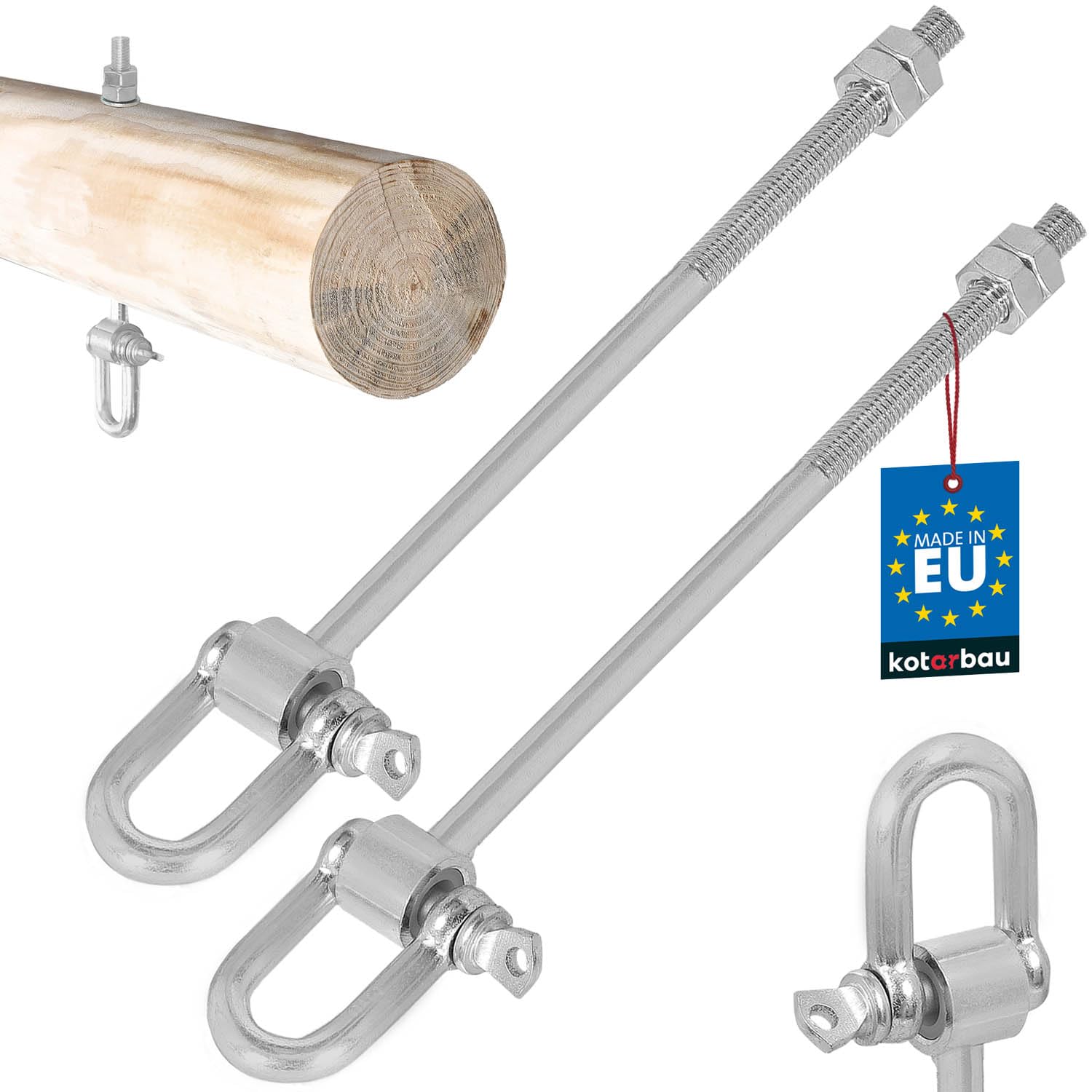 2 Stuks Schommelhaken met Karabijnhaak *M10 100mm