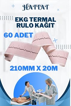 FRM EKG ECG 210mmx20metre Tam Metrajl  Y ksek Kaliteli Hassas Grafik Karelajl  Rulo Termal Ka t 60, 210mmx20metre