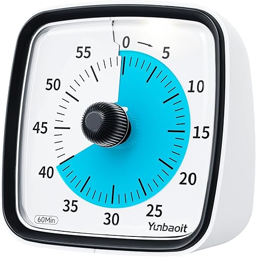 Miniatura 8 de Yunbaoit Temporizador visual con luz nocturna, temporizador de cuenta regresiva de 60 minutos para niños y adultos, temporizador silencioso para el