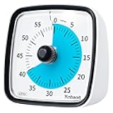 Yunbaoit Visual Timer with Night Light, 60-Minute Countdown Timer for Kids and Adults, Silent Classroom Timer, Time Management Tool for Home, School, or Work (Dark Black)