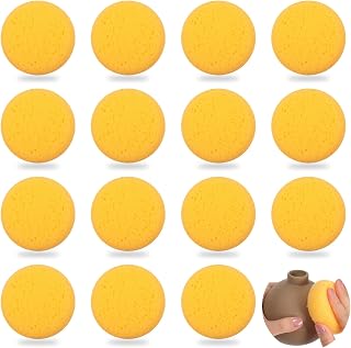 15Pcs Pottery Sponges for Clay, 2.76 Inch Round Soft Sponge for Pottery Painting Leather Care Cleaning & Shoe Polish Water Absorption Soap Sponges Painting Sponge