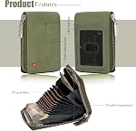 HORNBULL Steve RFID Blocking Leather Wallet for Men | Vertical Credit Debit Card Holder, Gren, Zip Around Wallet, Zip Around Wallet (Green)