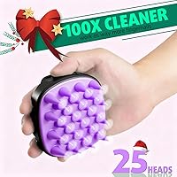 Vista 4 de Cbiumpro Paquete de 2 cepillos de champú masajeador de cuero cabelludo, cepillo exfoliante de silicona ultra suave para el crecimiento del cabello