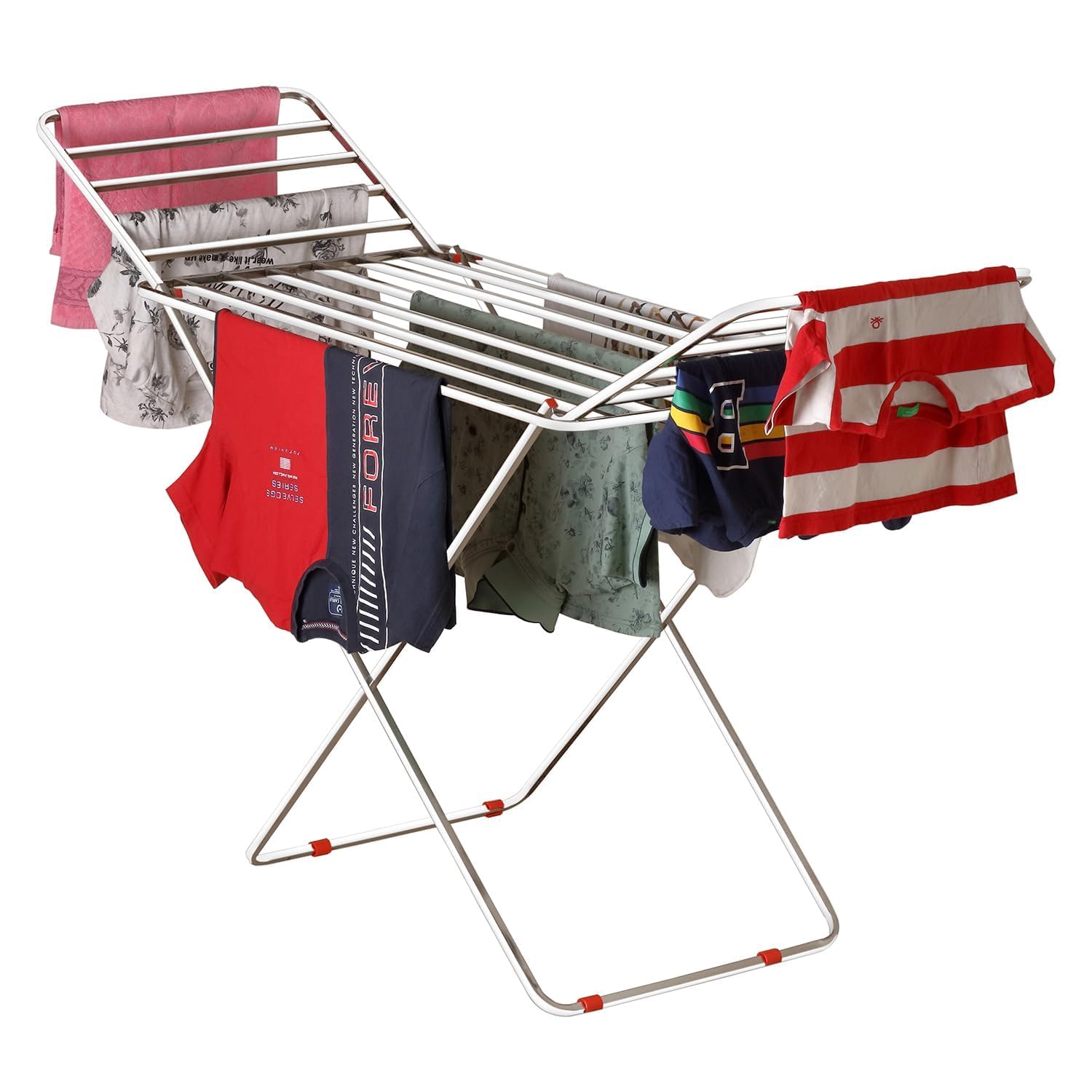 Foldable Stainless Steel Clothes Drying Stand | Heavy Duty Laundry Drying Rack | Rust Resistant Indoor & Outdoor Cloth Dryer Stand with Multiple Hanging Rods |-image-41