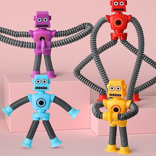 Miniatura 9 de Limpskys 4 piezas de juguete robot con ventosa, juguetes robóticos para niños de 3-5, 5-7, productos sensoriales para autismo, juguetes sensoriales