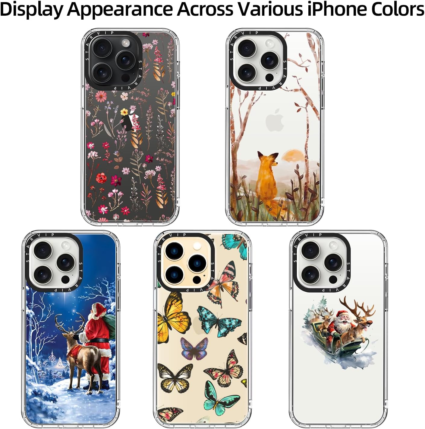 Wildflower Phone Case for iPhone 14 Pro Max Cute Trendy Aesthetic Floral Design for Women & Girls - Military-Grade Drop Protection - Clear Hard Shell Protective Cover - Colorful Butterfly image 5