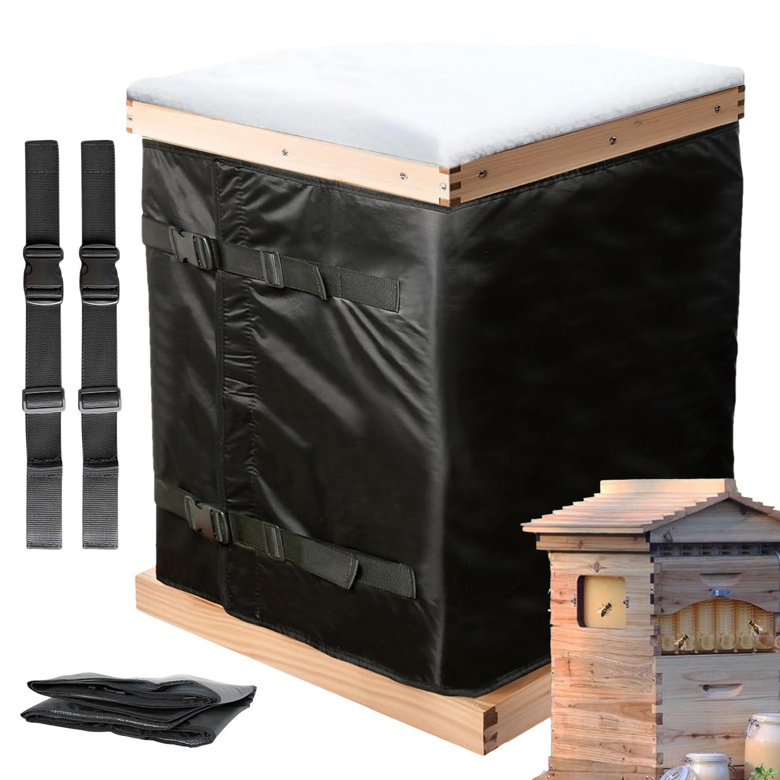Housse de boîte à abeilles, isolation hivernale pour ruche | Housse d'isolation thermique en tissu Oxford,Boîte à abeilles réutilisable, housse de Protection réglable pour ruche, couverture de