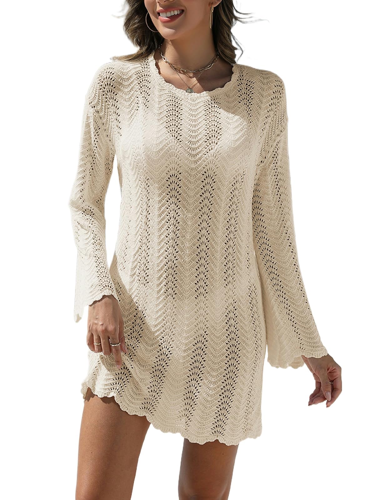 VIMPUNEC Traje de baño de ganchillo para mujer, vestido de playa de verano