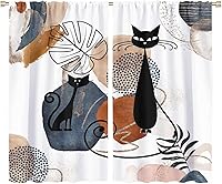Vista 41 de JESTRONRY Cortinas de gato negro de mediados de siglo, color rosa, atómico, abstracto, vintage, bohemio, geométrico, estilo de los años 50, 60