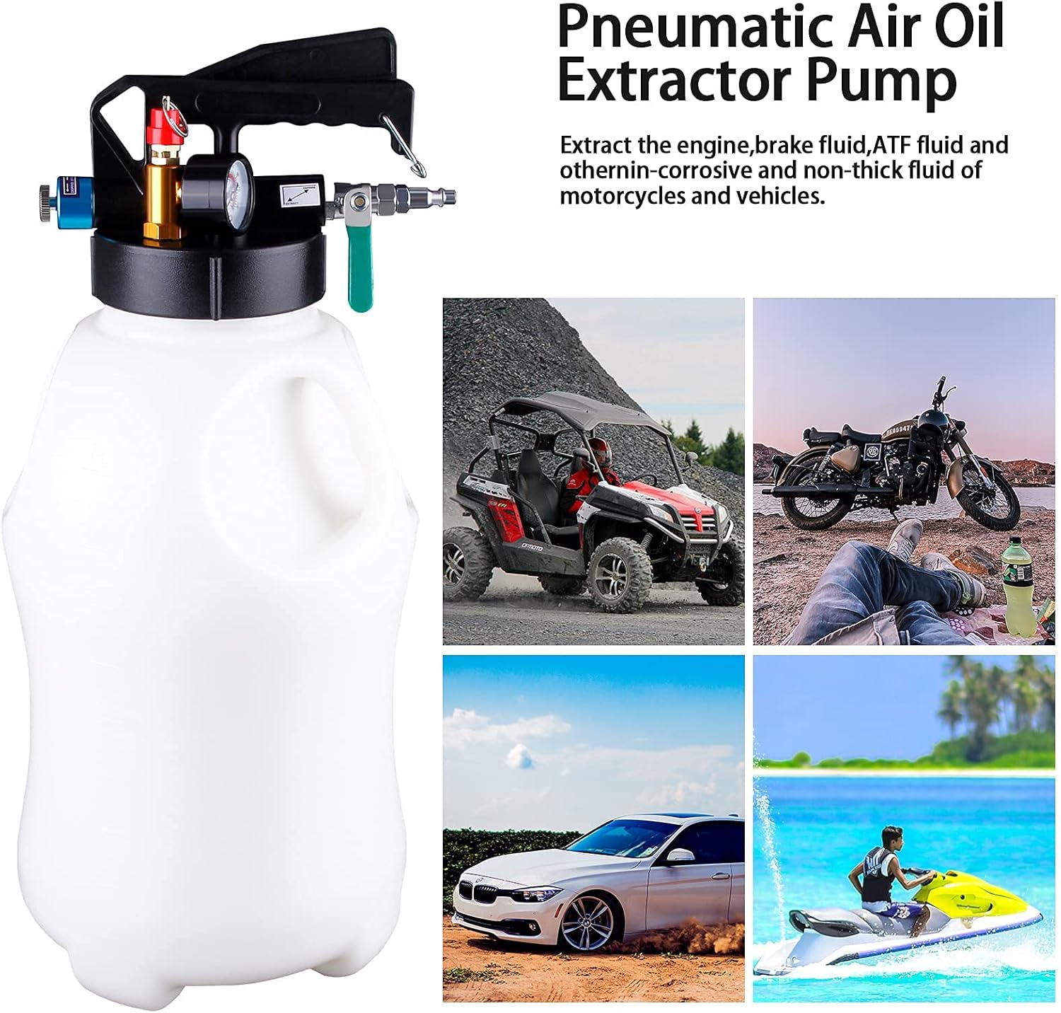 🔥 Crаzу Dеаlѕ EONLION 10L Pneumatic Fluid Extractor Dispenser Set ATF Refill Tool Kit for Changing Oil in Engine Transmission Gear Gearbox