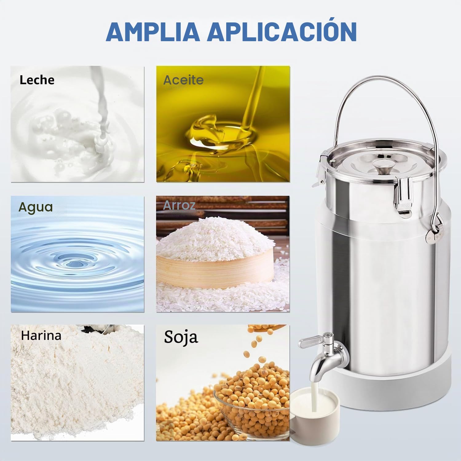 YUCHENGTECH 304 Acero Inoxidable La Leche Puede 5L | Cubo De Transporte De Leche con Asa, Tapa Sellada y Grif