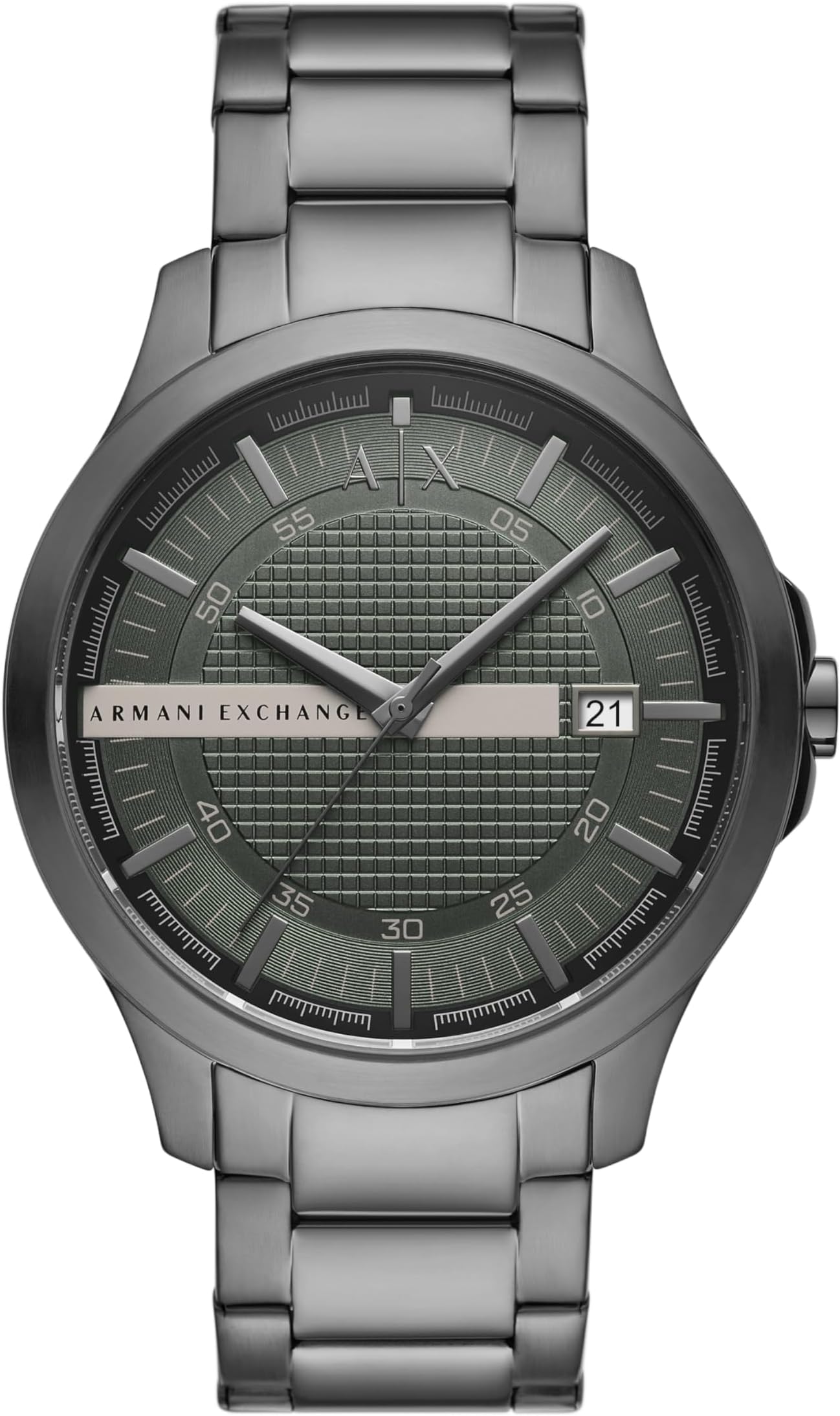 Armani Exchange Stainless Steel Analog Green Dial Men's Watch-Ax2455, Band Color:Gray