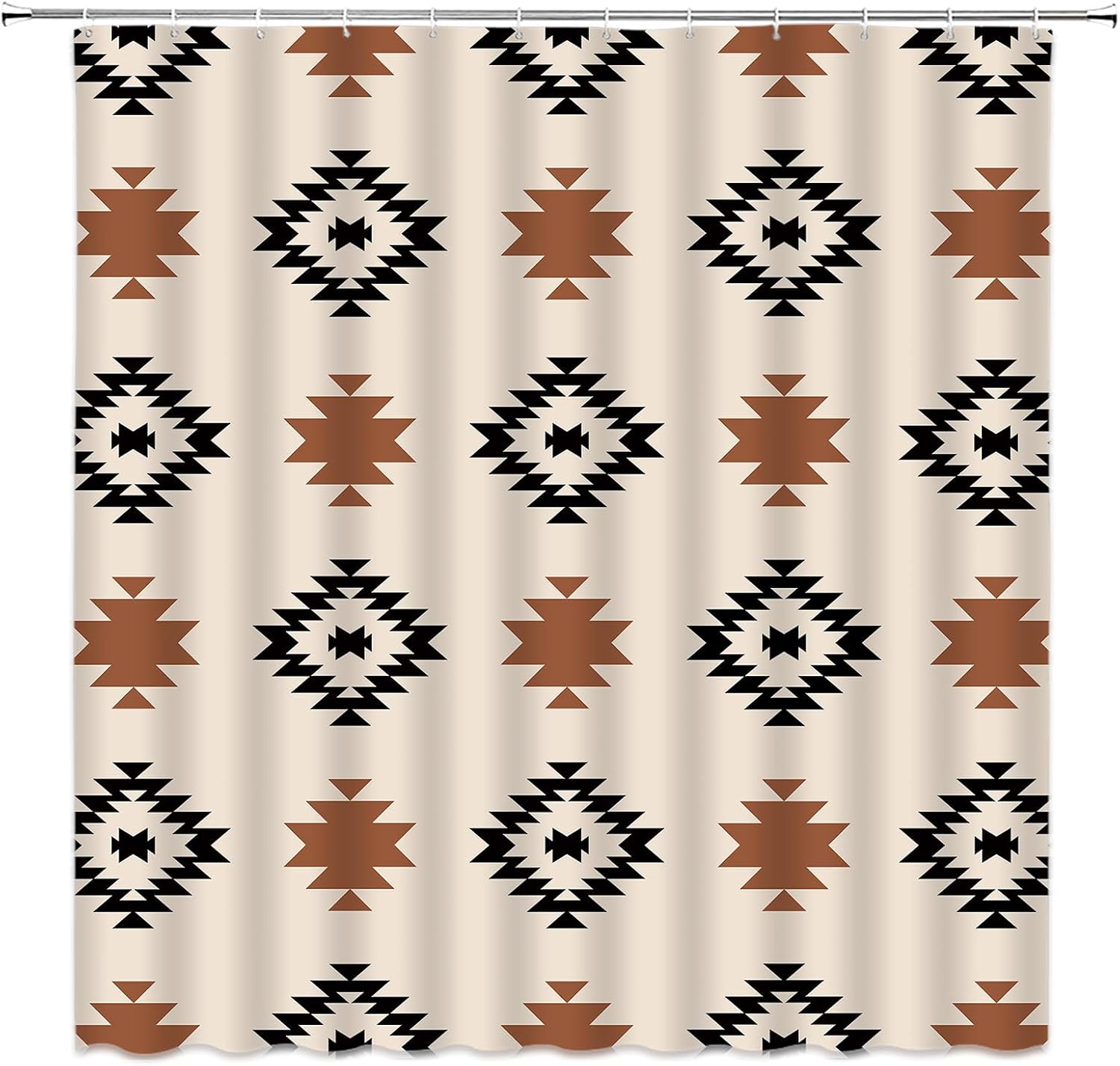 Aztec Western Shower Curtain Geometric Boho Abstract Vintage Modern Southwest Native Fabric for Bathroom Decor Bathtub with Hooks(70" WX70 H)