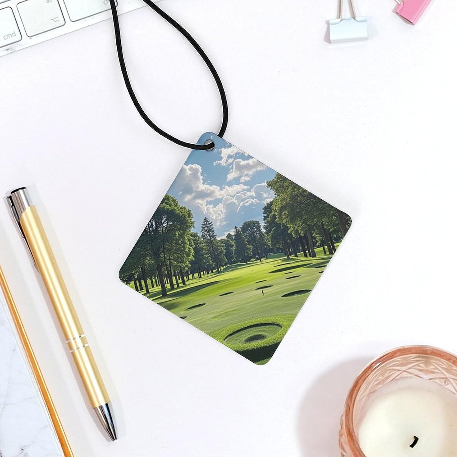Golf Course Car Air Fresheners Cards 3 PCS Long Lasting Hanging Fragrance Scented Card Funny Car Aromatherapy Tablets Gift for Women Men Auto Rearview Mirror Pendant image 4