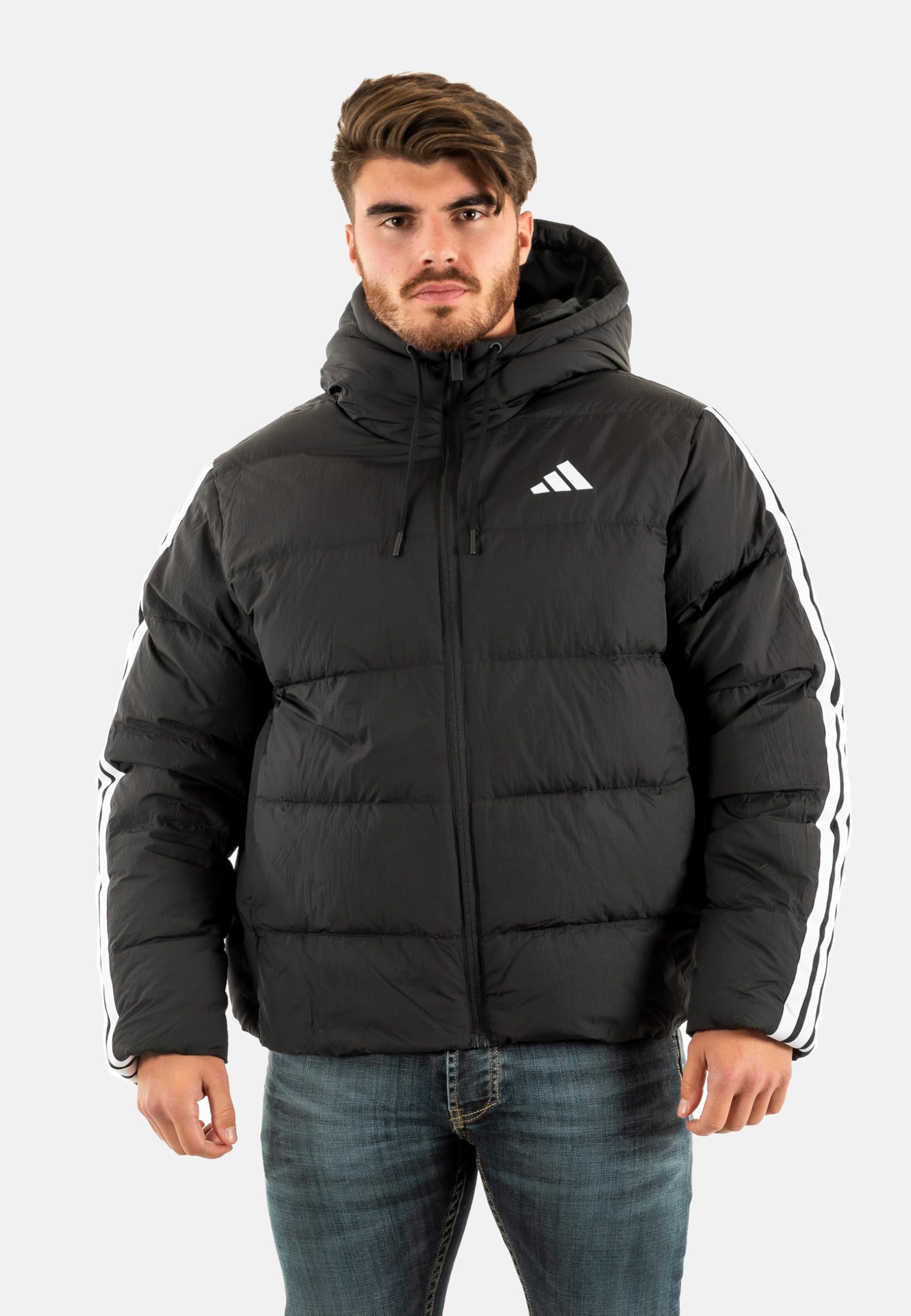 adidas Giacca da uomo Essentials Climawarm a 3 strisce Puffer Down con cappuccio