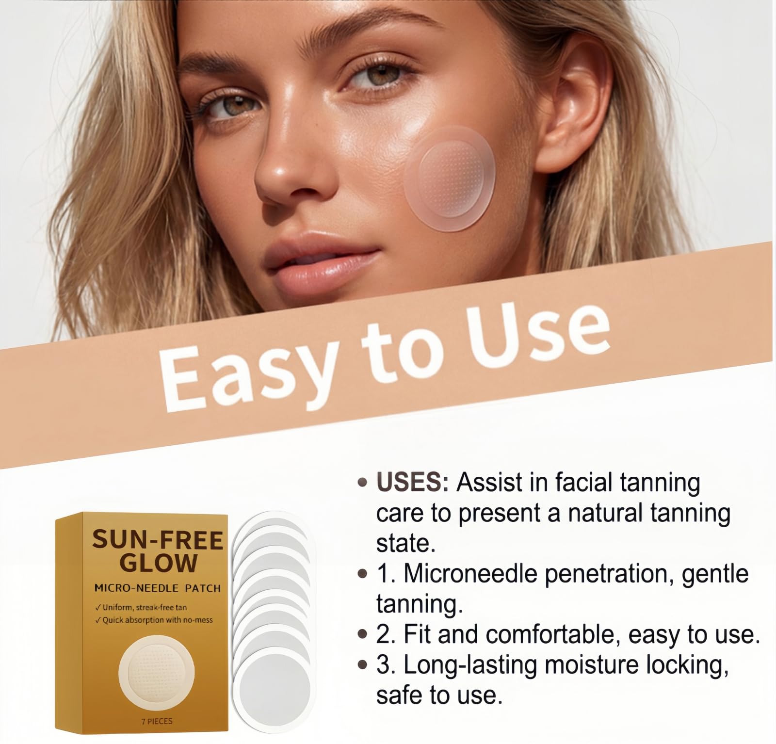 plaster na guzik mikroigły nano plaster bez słońca mikroigły do opalania, brązujący plaster z mikroigłami bez słońca plaster mikroigły do opalania dla jednolitej brązowej cery