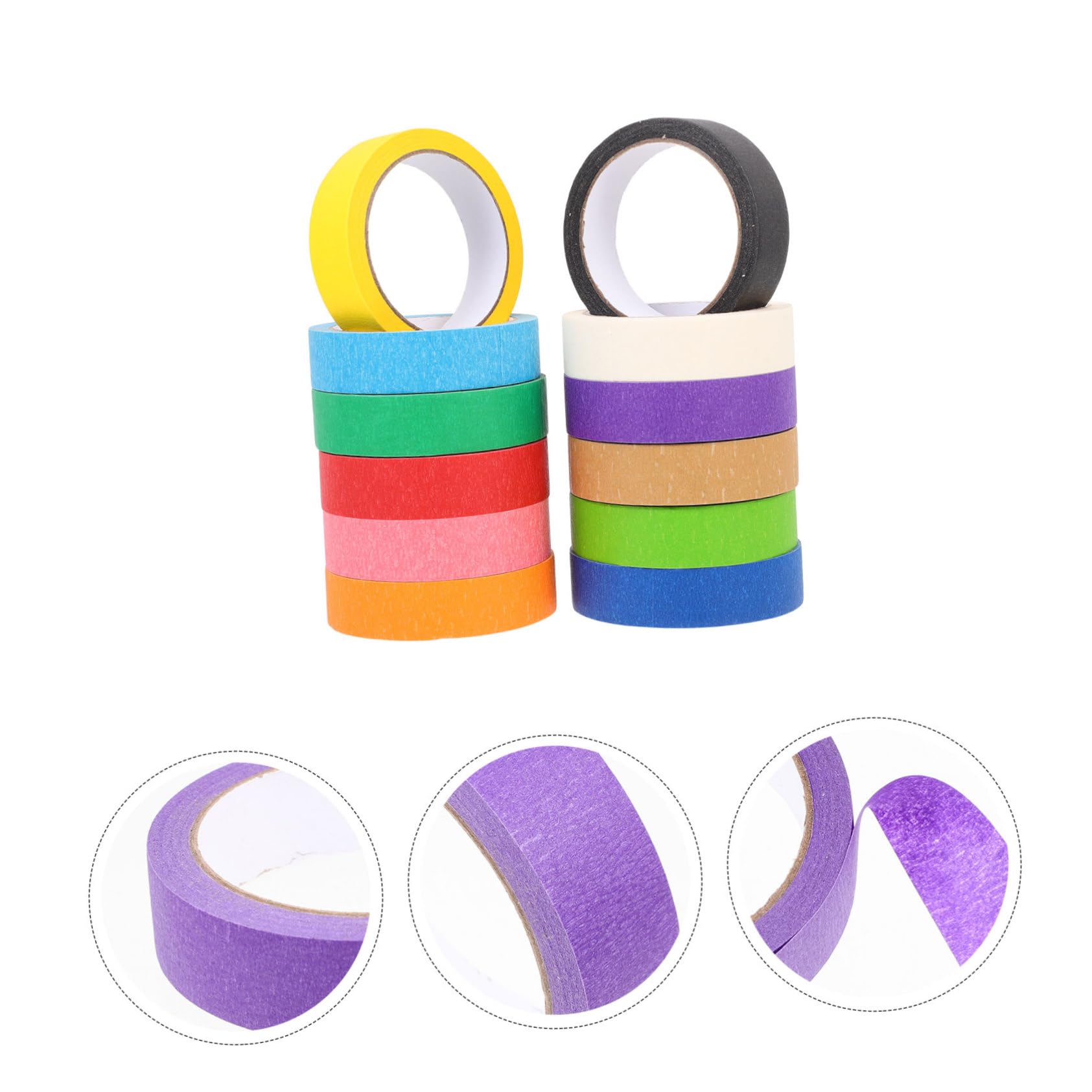 SHINEOFI Ruban de Masquage Coloré 12 Rouleaux pour Artistes, Papier