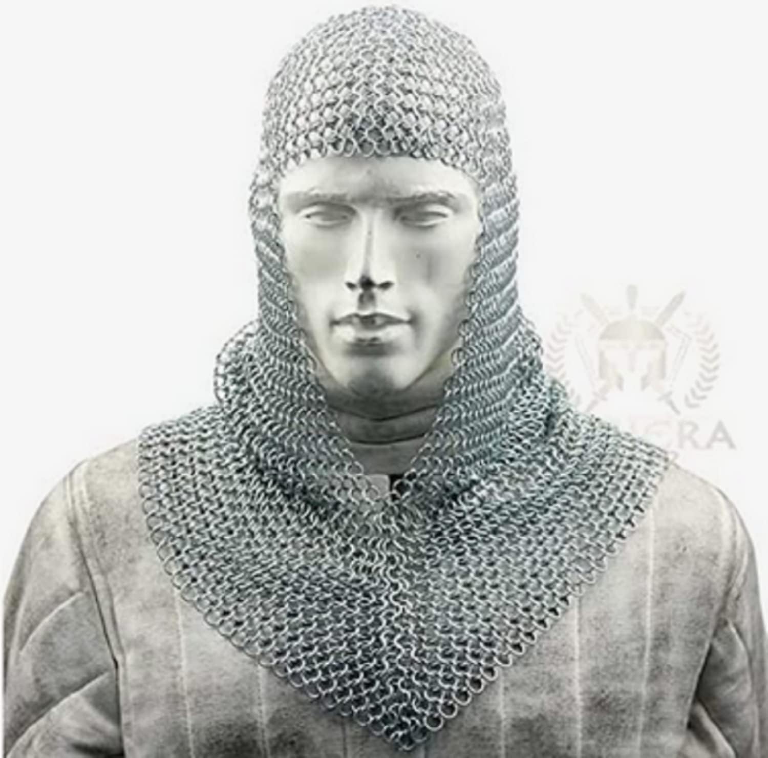 10mm Butted Chainmail Haubergeon Aluminum Chain mail Shirt Medieval Costume Armour 16 gauge Rings Half Sleeves