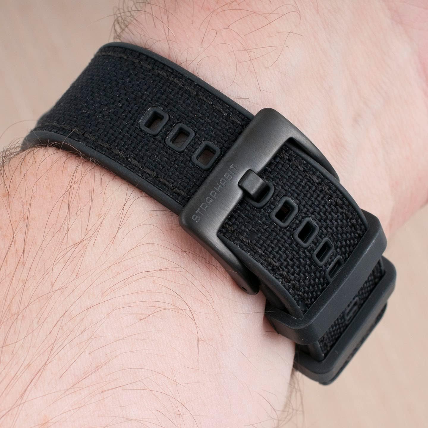 StrapHabit Quick Release Sailcloth and FKM Rubber Hybrid Watch Strap Band 20mm 22mm Nylon