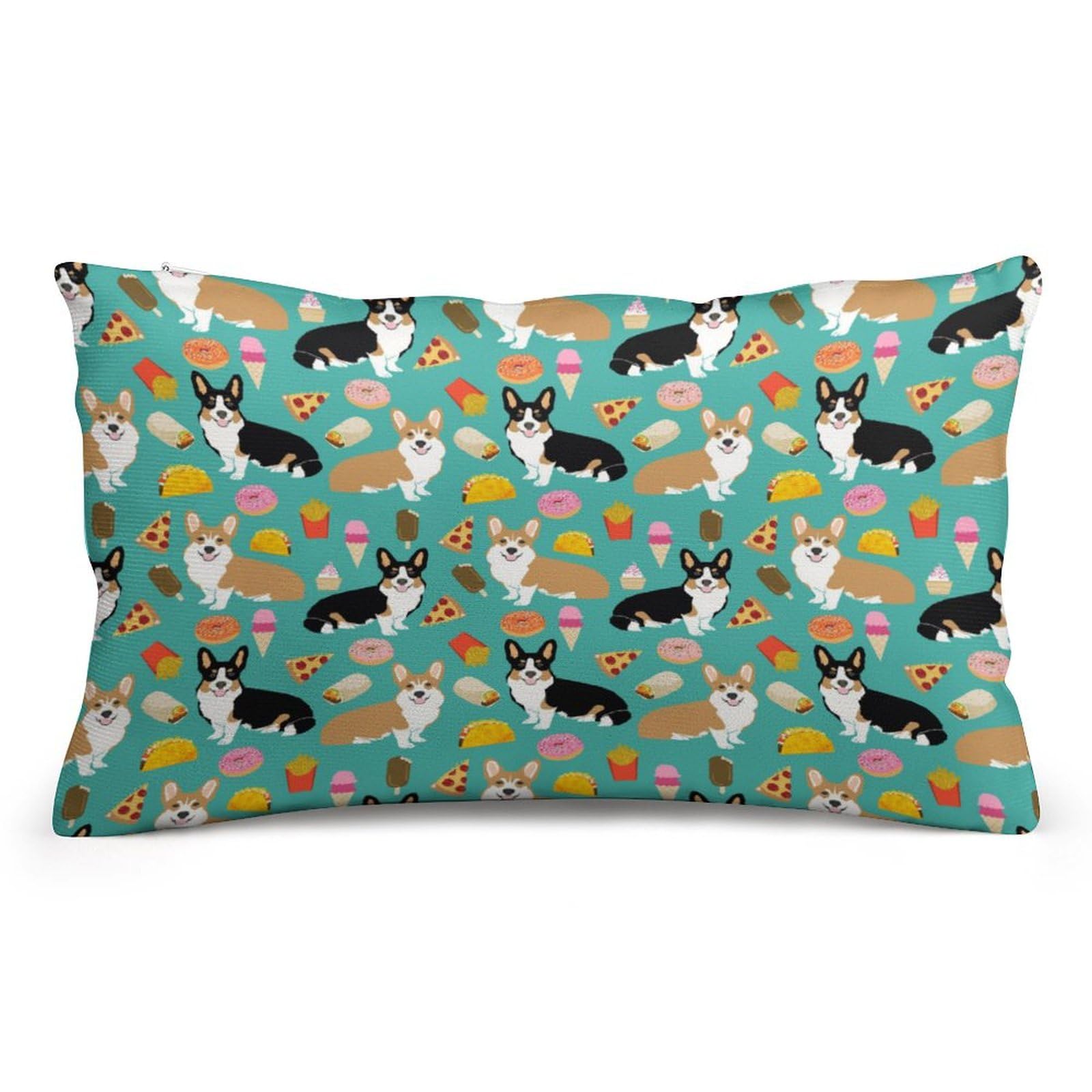 Jzemdybill Cute Corgi Pillowcase, Pillow Case, Rectangular Plush Pillow Cover For Couch Bedroom