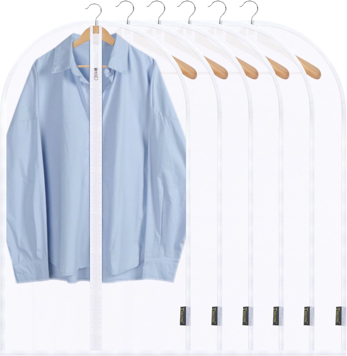 TICONN 6 Pack Extra Large Moving Bags + 40" Clear Garment Bags (24"x40",Pack of 6)