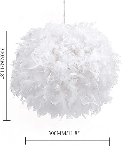 Miniatura 3 de Waneway Pantalla de lámpara de plumas para lámpara colgante de techo, pantalla para lámpara de mesa y lámpara de pie para sala de estar, dormitorio,