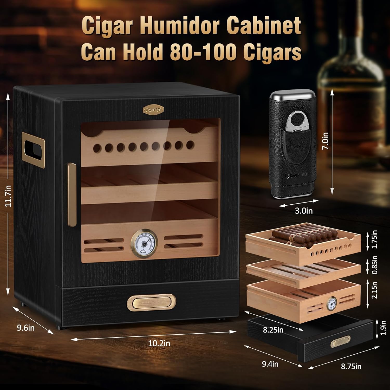 Black Cigar Humidor