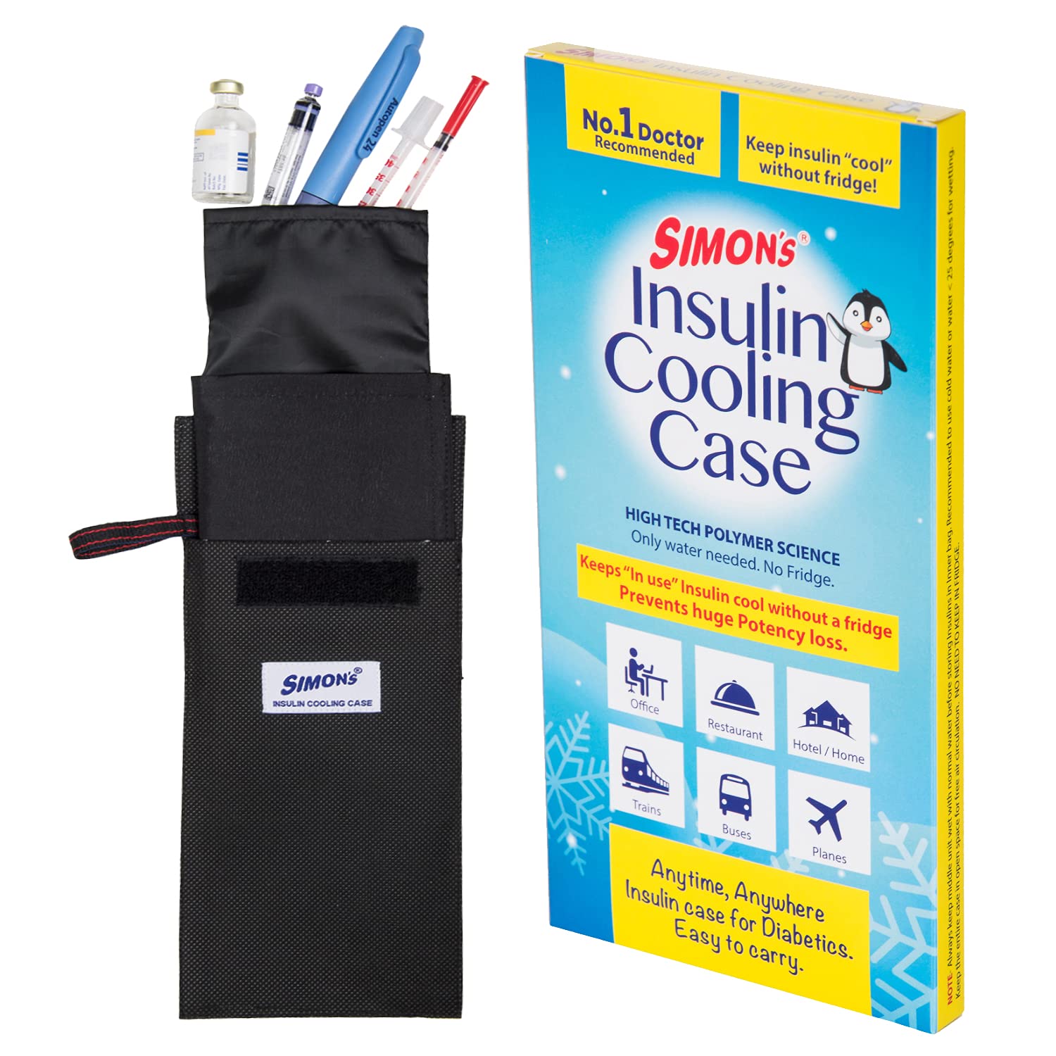 Buy Simon's Insulin cooling case for diabetes patients, keep insulin cool travel pouch (Color