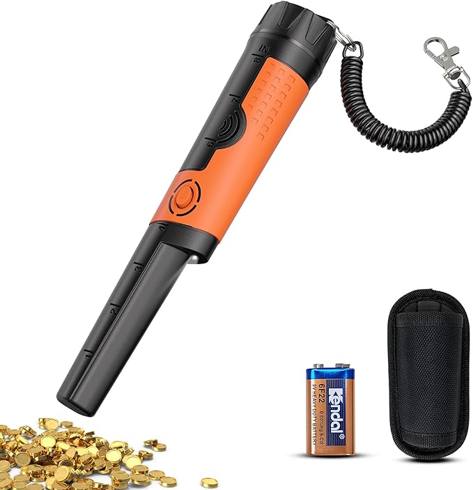 SUNPOW Metal Detector Pinpointer for Adults & Kids - Waterproof Handheld Pin Pointer Wand - High Sensitivity 360° Detection - Easy to Use 2 Alert Modes - Treasure Pinpointing Finder Probe - OTMD12