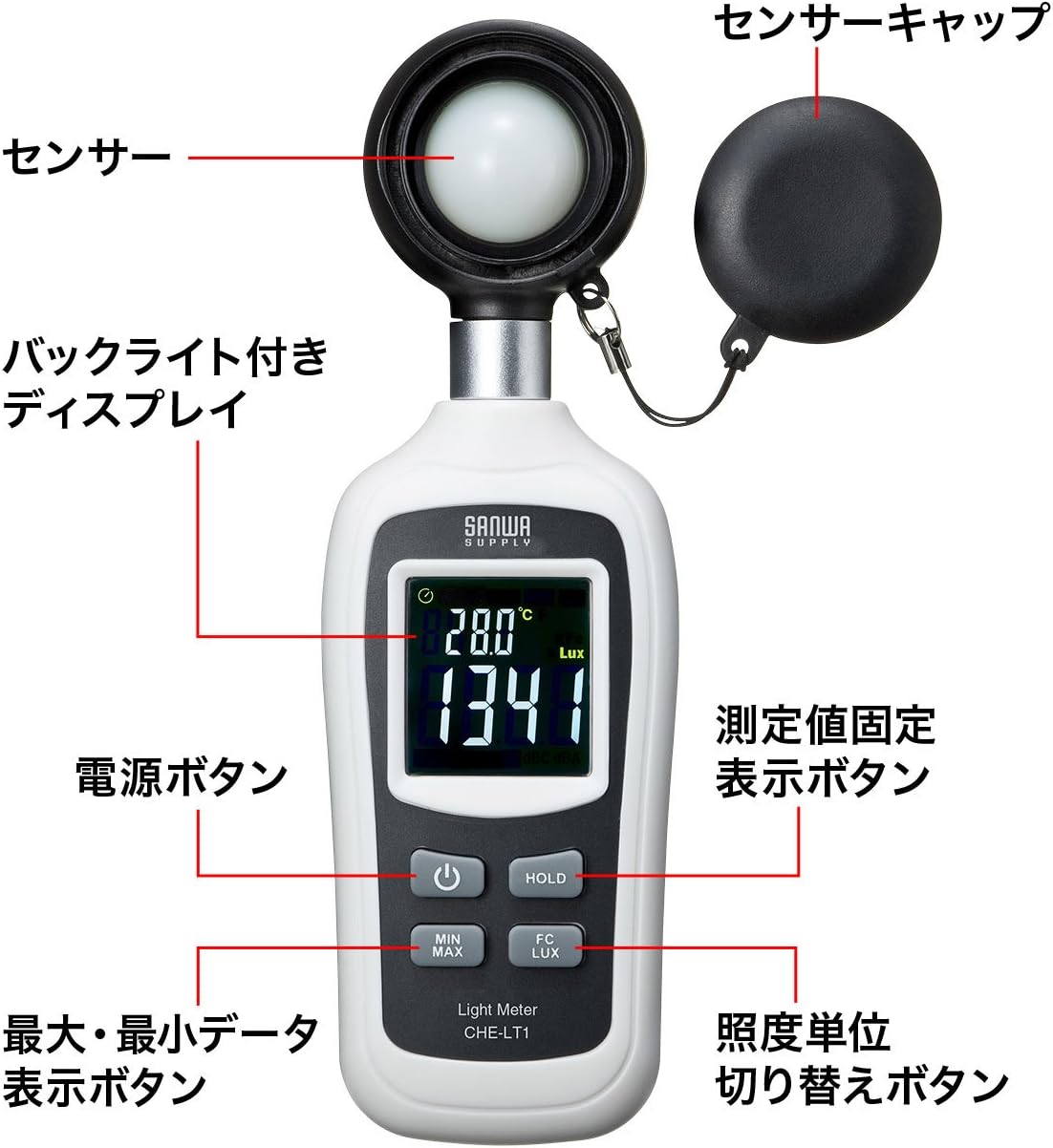 sanwasapurai Digital Illuminance Meter, Che – LT1